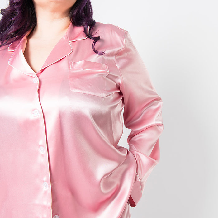 Silk Pajamas Pink - Laluxe Femme