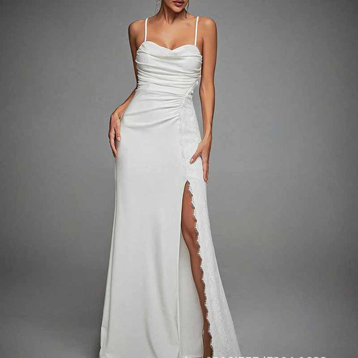 Simple Spaghetti Strap A-Line Prom Dress – Wedding Guest & Bridal Party Dress