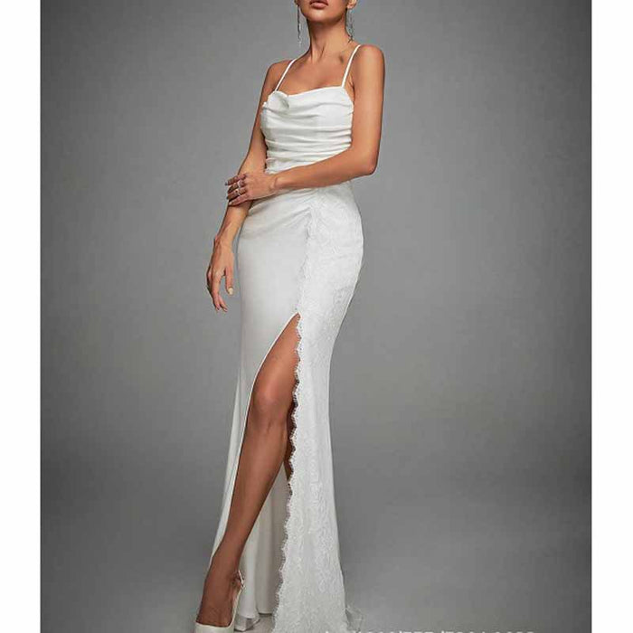 Simple Spaghetti Strap A-Line Prom Dress – Wedding Guest & Bridal Party Dress
