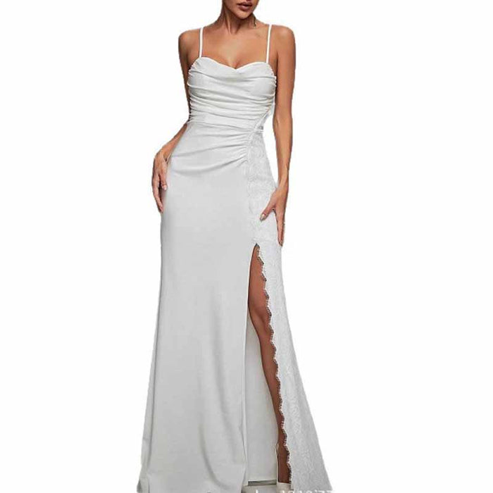 Simple Spaghetti Strap A-Line Prom Dress – Wedding Guest & Bridal Party Dress