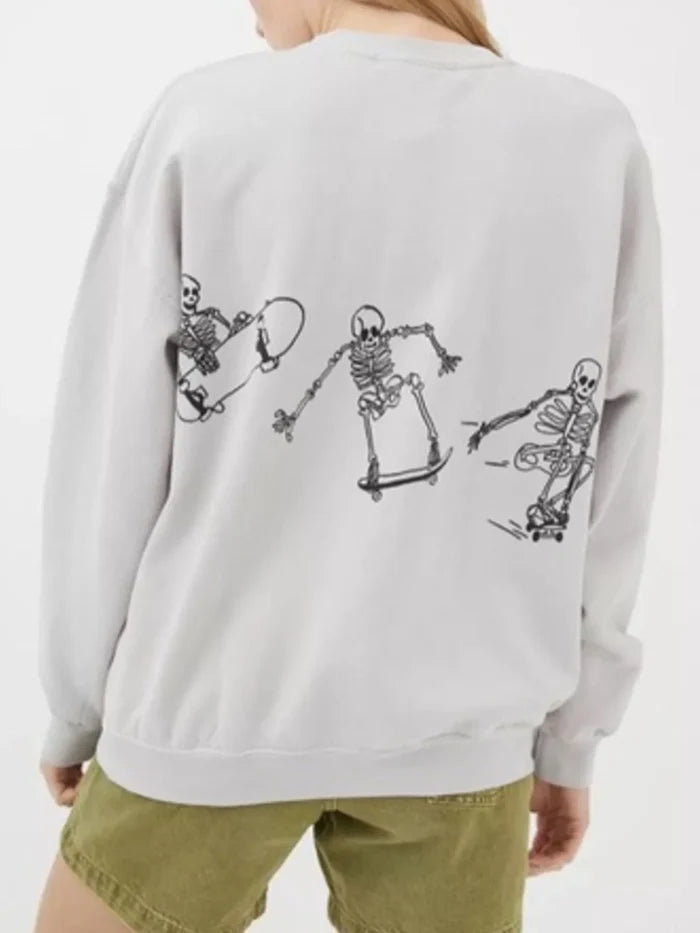 Skeleton Graphic Oversized Sweatshirt