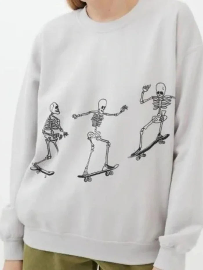 Skeleton Graphic Oversized Sweatshirt