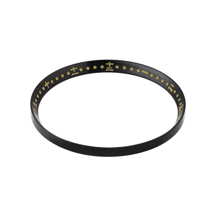 SKX007/SRPD Chapter Ring: Kanji Style Black Finish w Gold Markers