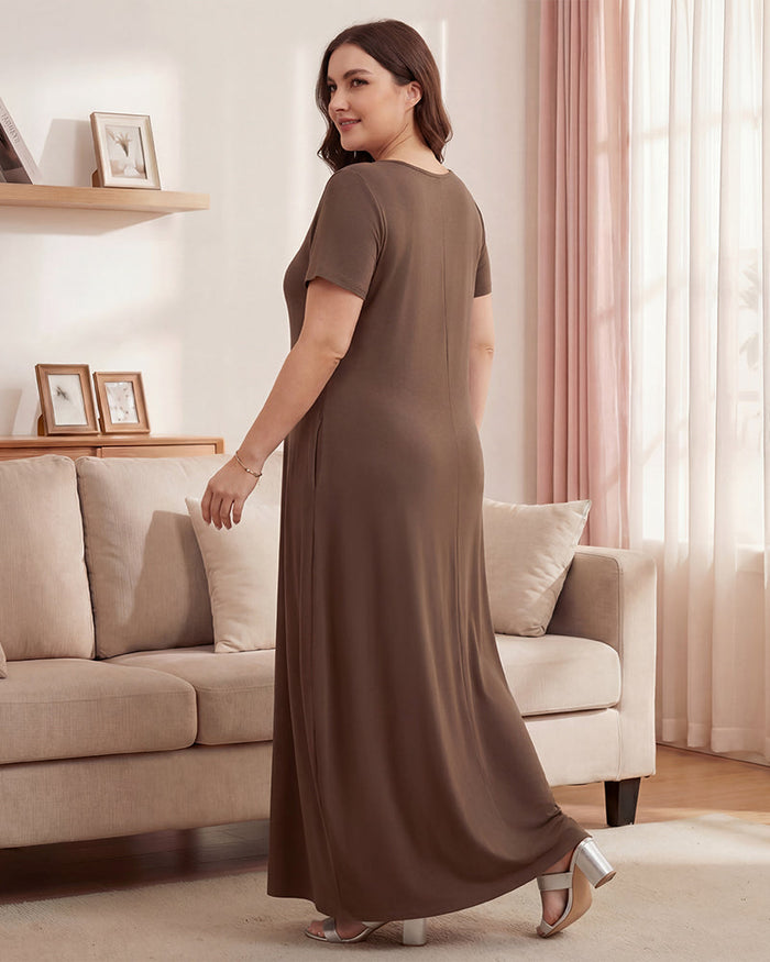 Slimming Maxi Lounge Dress with Pockets