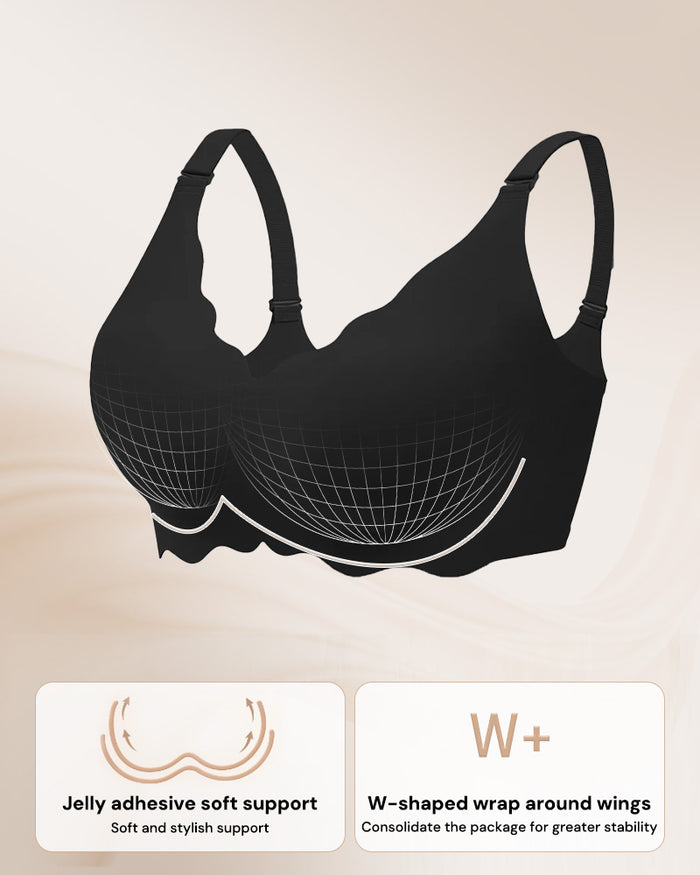 Soft Full Coverage Scalloped Wireless Jelly Bra