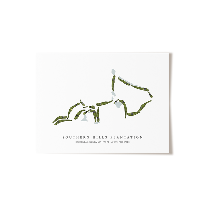 Southern Hills Plantation | Golf Course Map | Unframed
