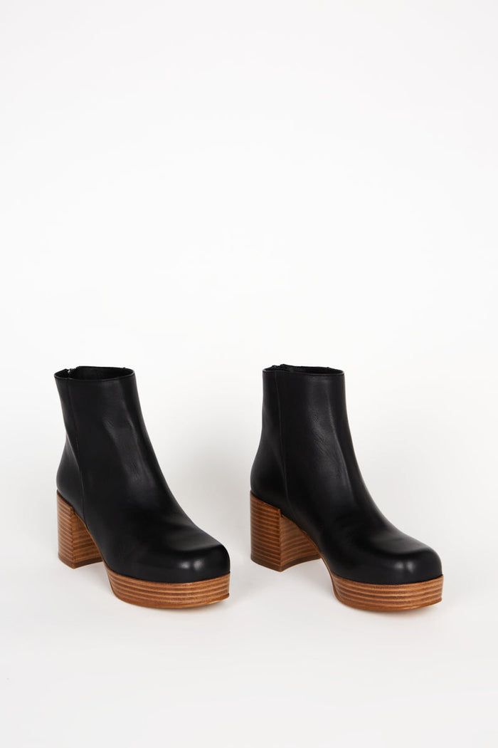 Intentionally Blank - Speed Platform Boot - BLACK LEATHER