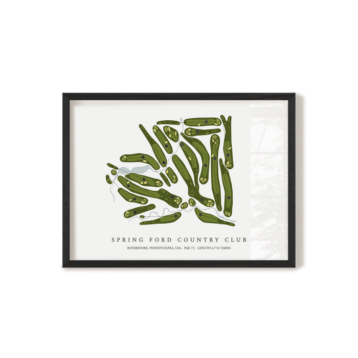Spring Ford Country Club | Golf Course Map | Black Frame