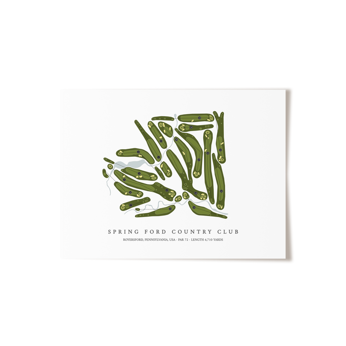 Spring Ford Country Club | Golf Course Map | Unframed