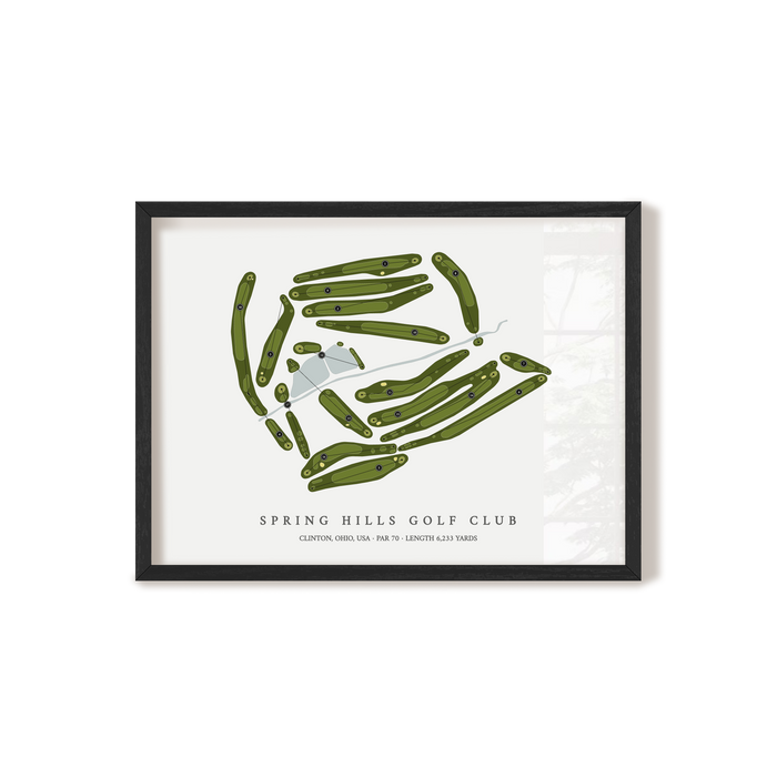 Spring Hills Golf Club | Golf Course Map | Black+Frame