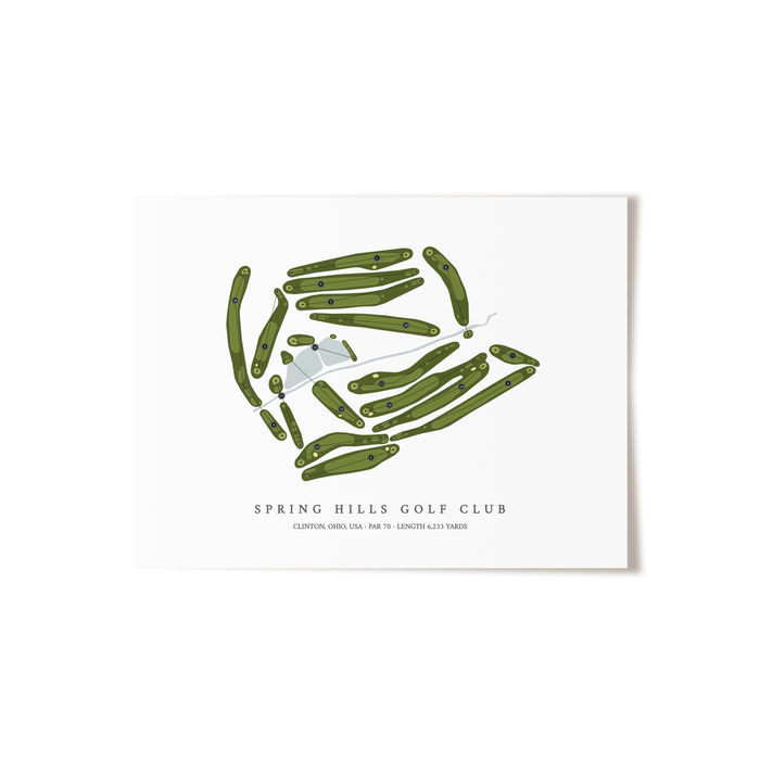 Spring Hills Golf Club | Golf Course Map | Unframed