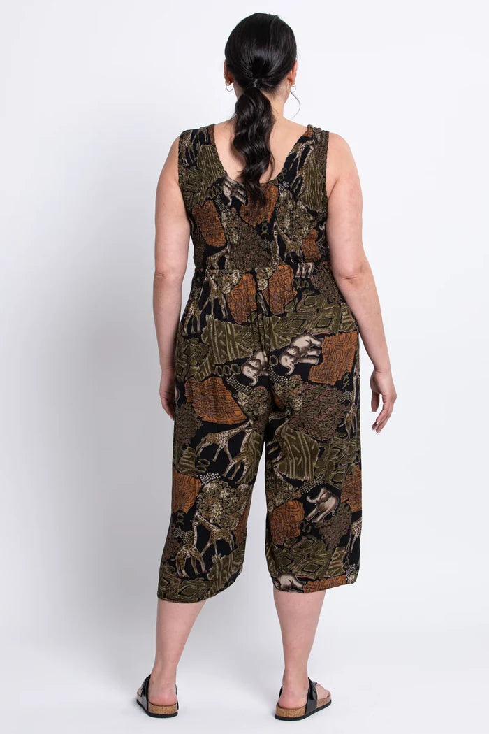 Springbok Jumpsuit in Jungle Elephant & Giraffe