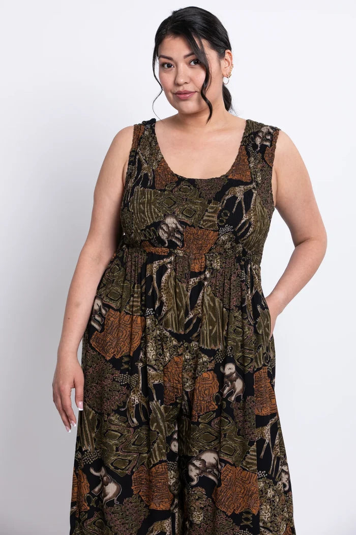 Springbok Jumpsuit in Jungle Elephant & Giraffe