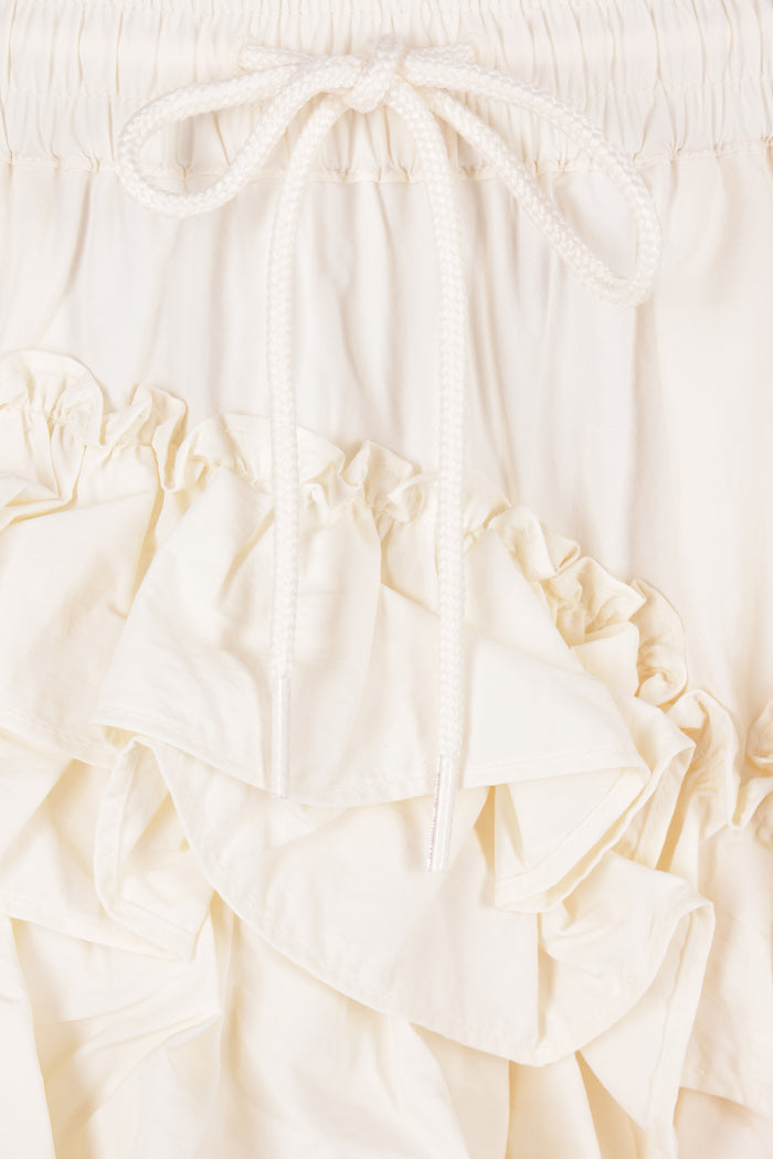 SR flounced midi skirt in nylon