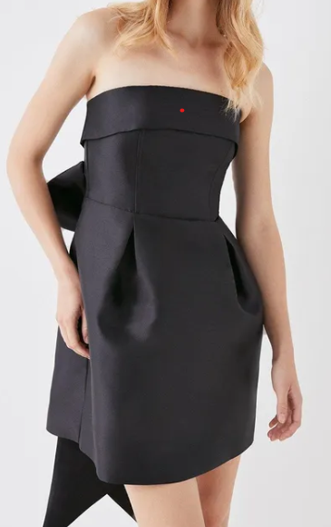 Statement Bow Twill Mini Dress