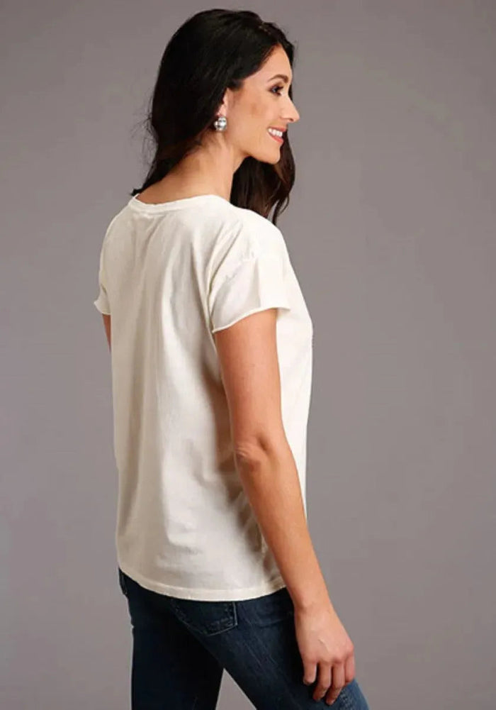 Stetson Cowgirl In Desert (White) - Women's Short Sleeve T-Shirt - Hatcountry