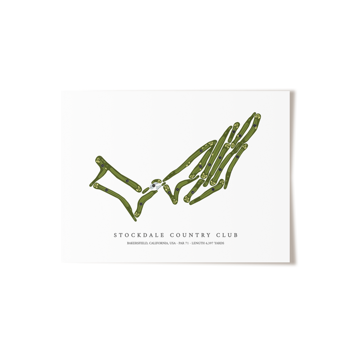 Stockdale Country Club | Golf Course Map | Unframed