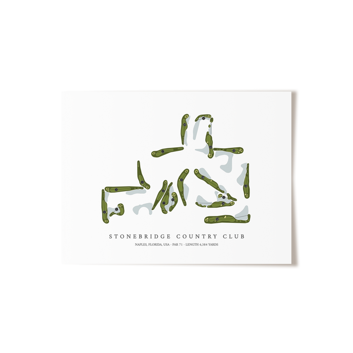 Stonebridge Country Club | Golf Course Map | Unframed