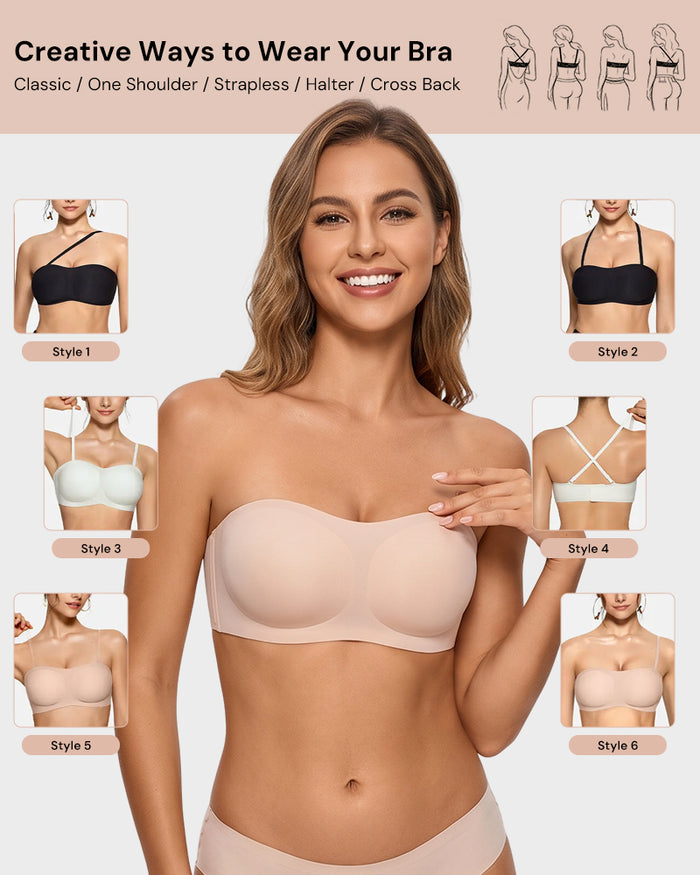 Strapless Wireless Padded Bandeau Bra