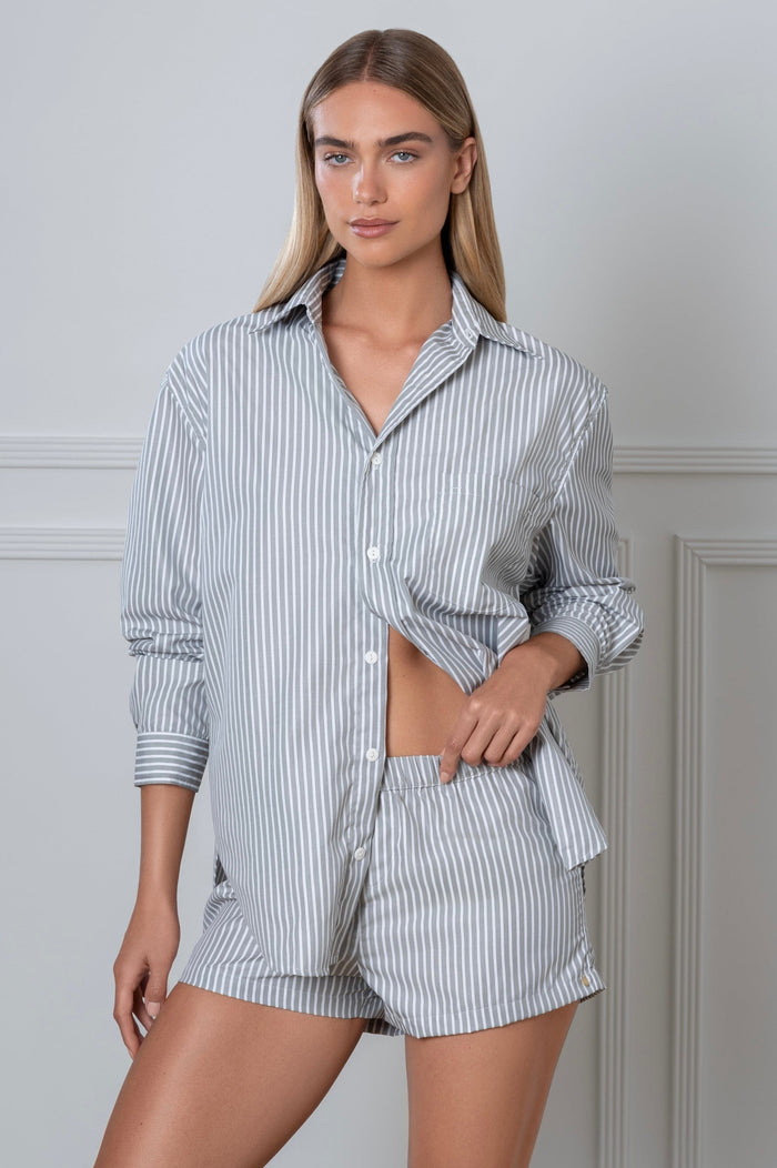 Le Boyfriend Striped Boxers Grey