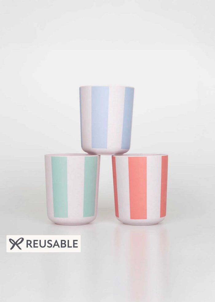 Meri Meri - Stripy Reusable Bamboo Cups -