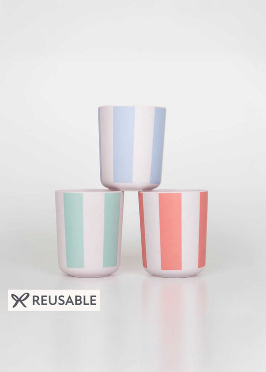 Meri Meri - Stripy Reusable Bamboo Cups -