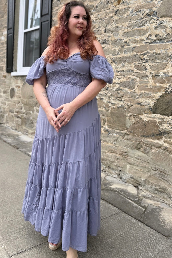 Sundrenched Maxi Dress in Blue Granite