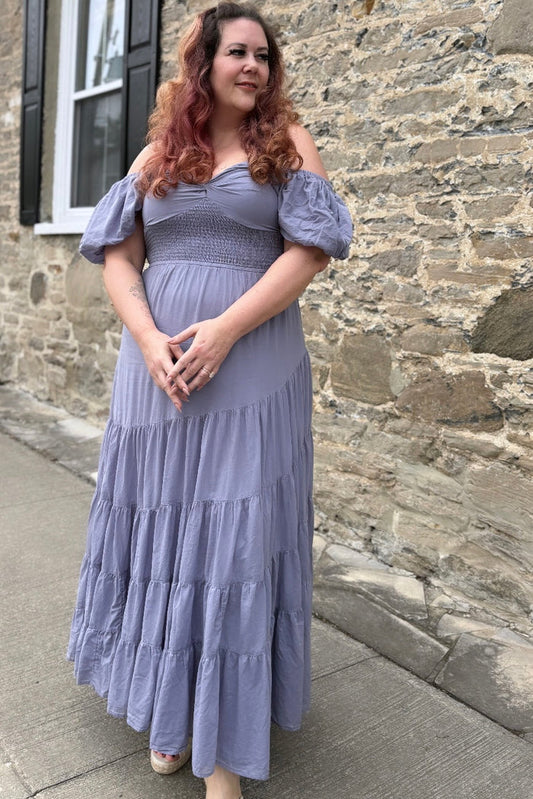 Sundrenched Maxi Dress in Blue Granite