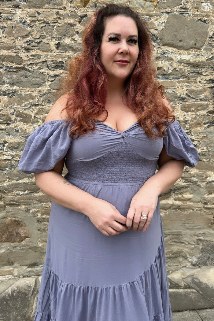 Sundrenched Maxi Dress in Blue Granite