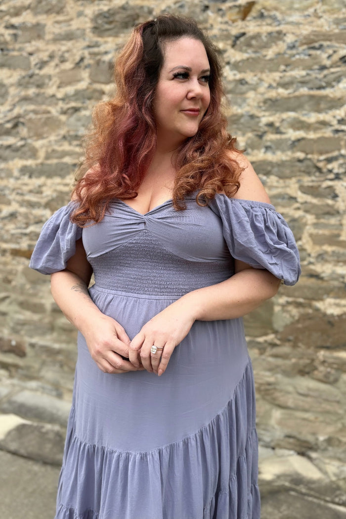 Sundrenched Maxi Dress in Blue Granite