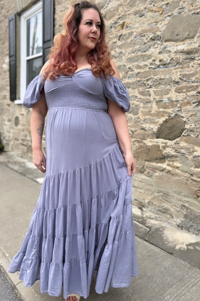 Sundrenched Maxi Dress in Blue Granite
