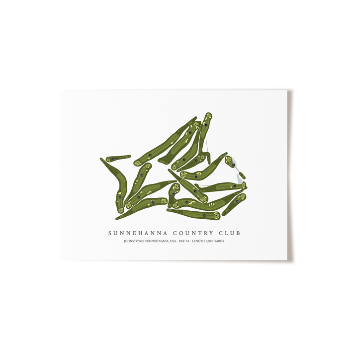 Sunnehanna Country Club | Golf Course Map | Unframed