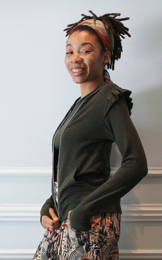 Sunny Plus Size Hoodie in Olive | Plus Size Sustainable Fashion