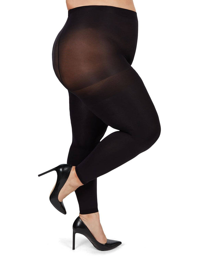 MeMoi Plus Curvy Super Matte Control Top Footless Tights - Laluxe Femme