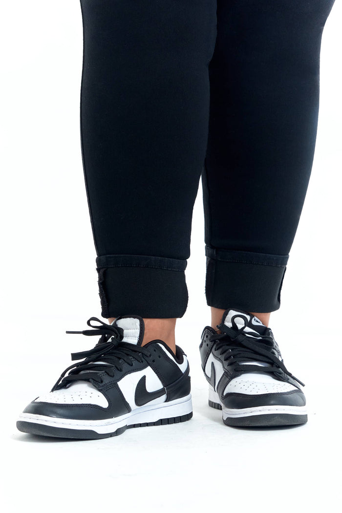 Sustainable Denim Black Cuffed Ankle Jean