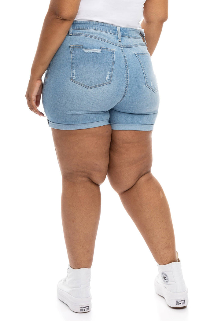 Sustainable Denim Distressed Jean Shorts