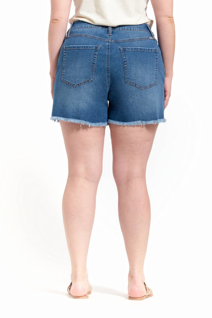 Sustainable Denim Jean Shorts w/ Fray Hem