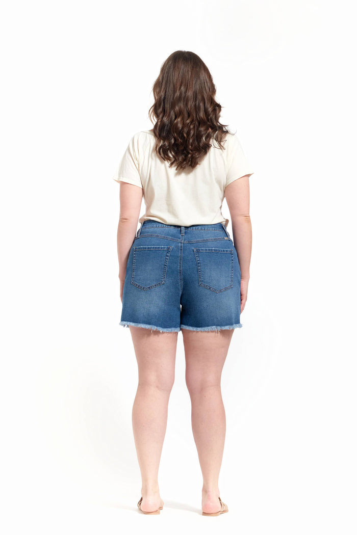 Sustainable Denim Jean Shorts w/ Fray Hem