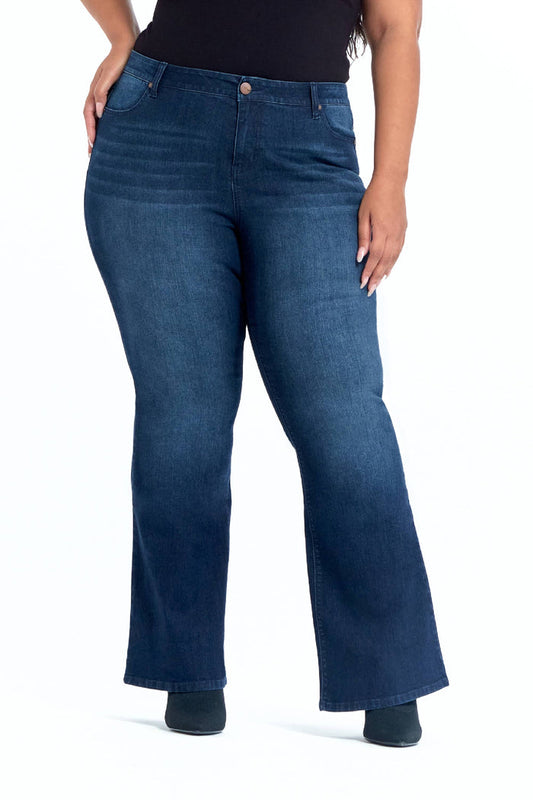 Sustainable Flare Jean in Giovanna 32” Long 24W - Laluxe Femme