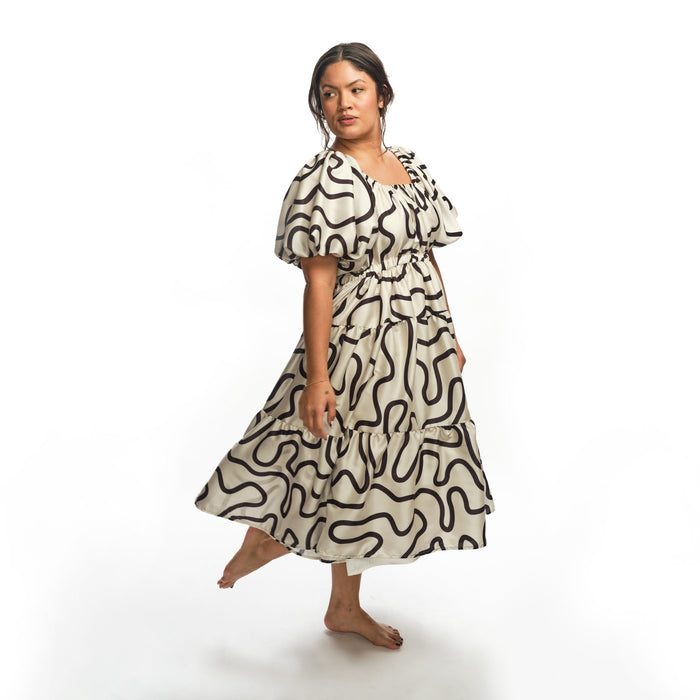 Boyko - Suzy Dress - Black/Ivory Squiggle -