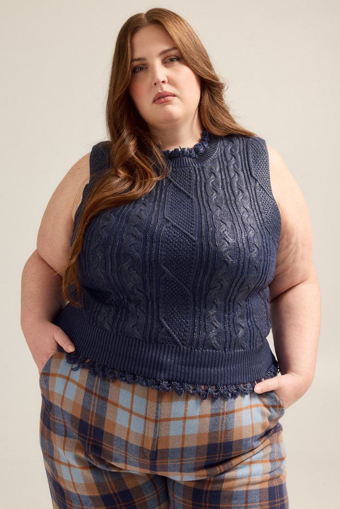 Sweater Vest in Navy Blue