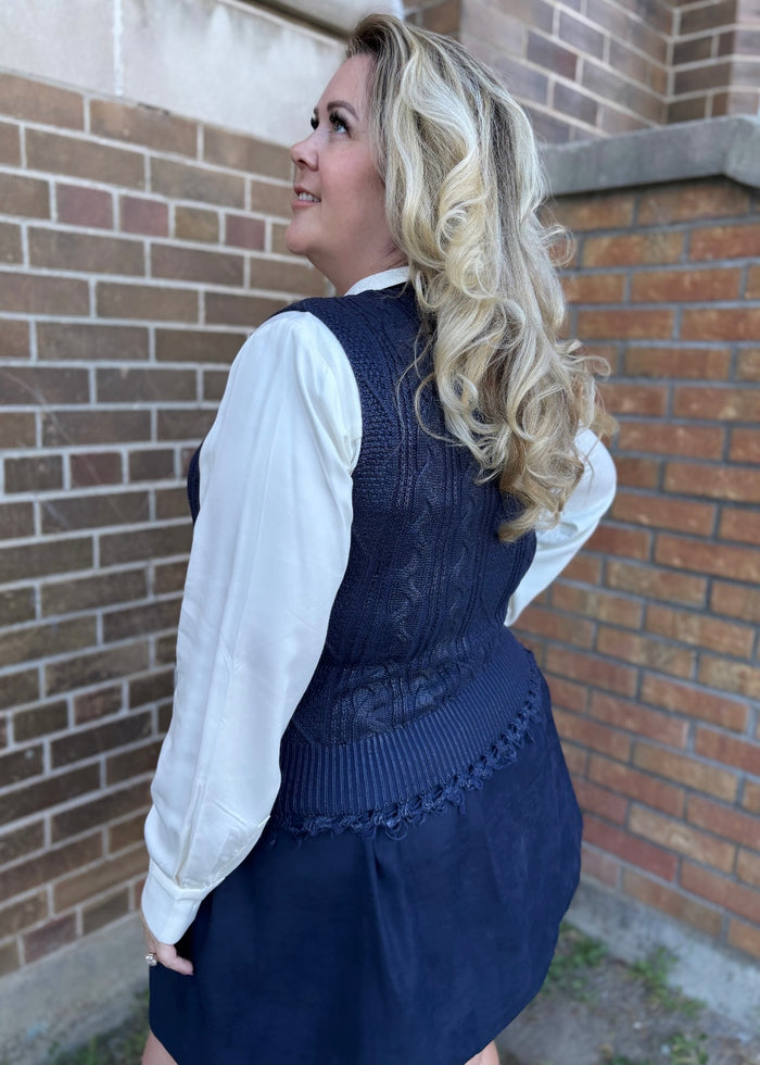 Sweater Vest in Navy Blue