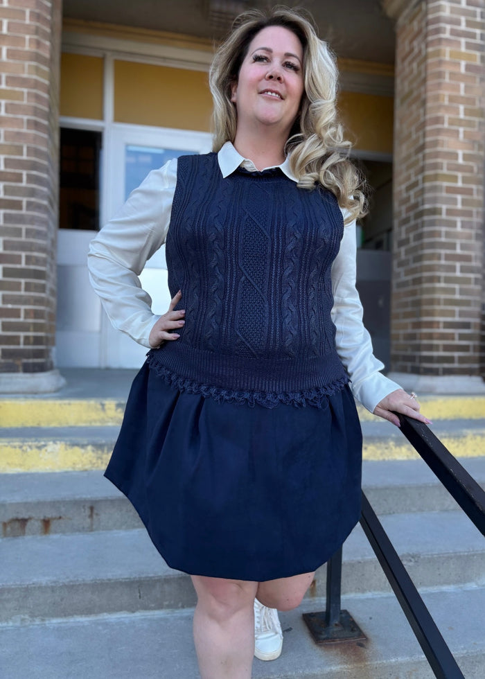 Sweater Vest in Navy Blue