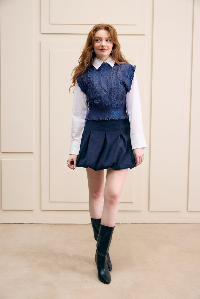 Sweater Vest in Navy Blue