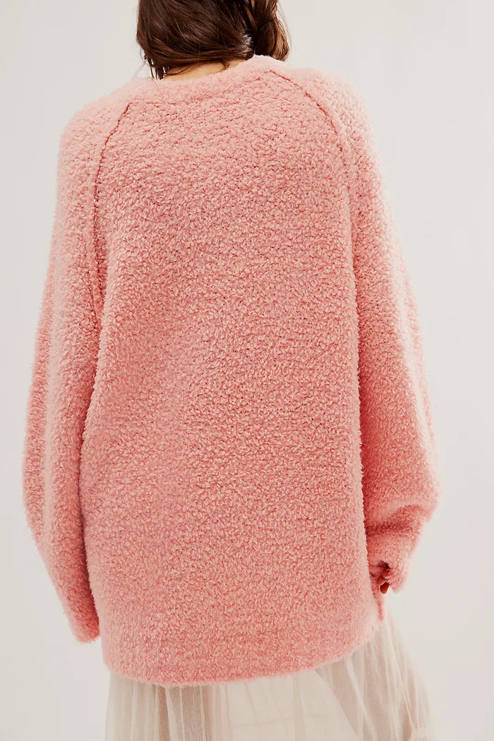 Free People Teddy Sweater Tunic in Pale Rosette - Laluxe Femme