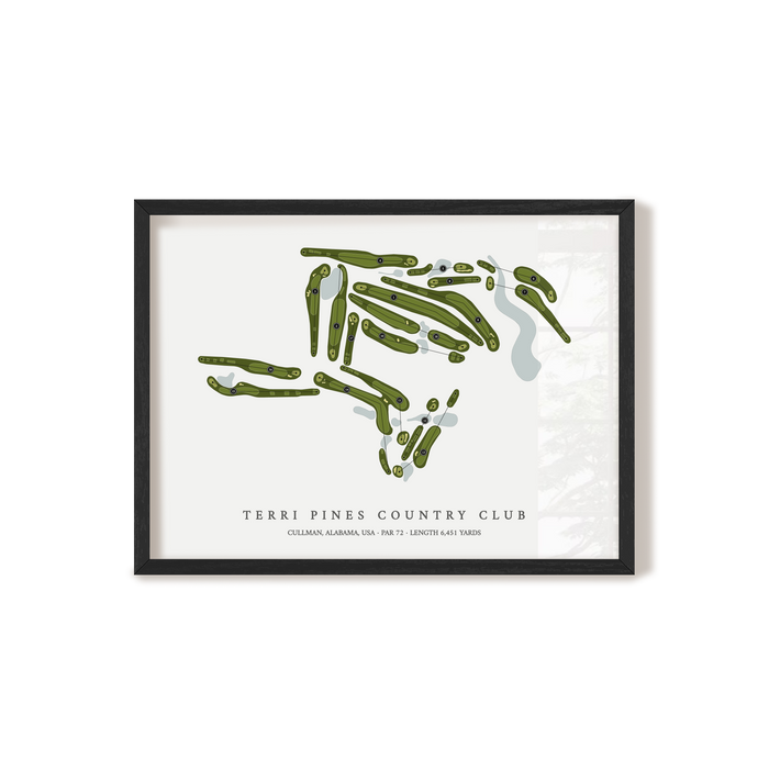 Terri Pines Country Club | Golf Course Map | Black Frame