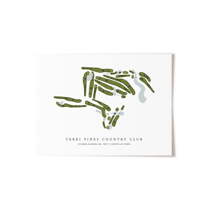 Terri Pines Country Club | Golf Course Map | Unframed