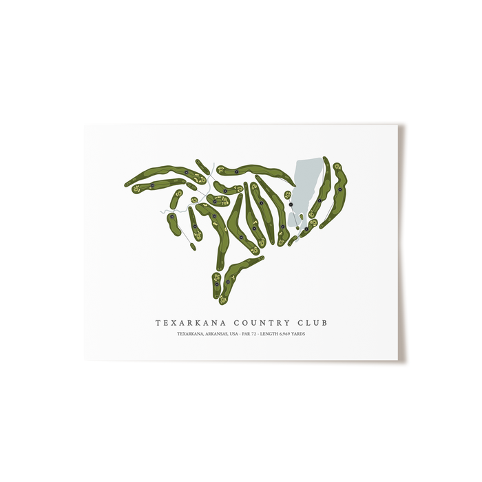 Texarkana Country Club | Golf Course Map | Unframed