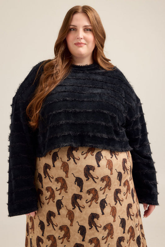Textured Knit Crop Sweater