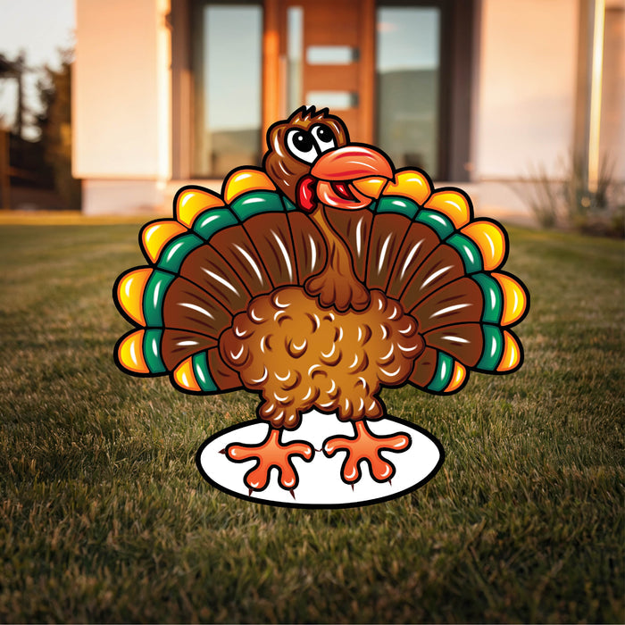 Thanksgiving Turkey Garden Sign – Fall Yard Stake, Outdoor Wood Decor for Lawn or Porch